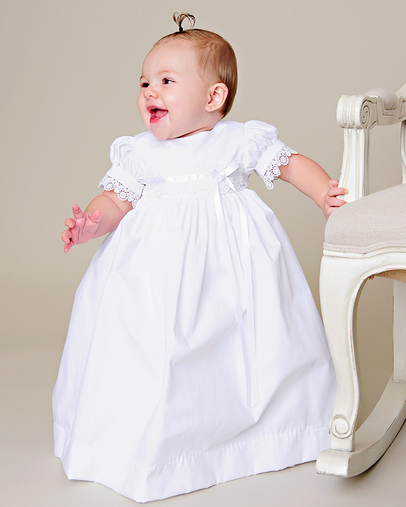 Baby Baptism Dress Eden, Christening Gown, Cotton Dress Baby, Cotton ...