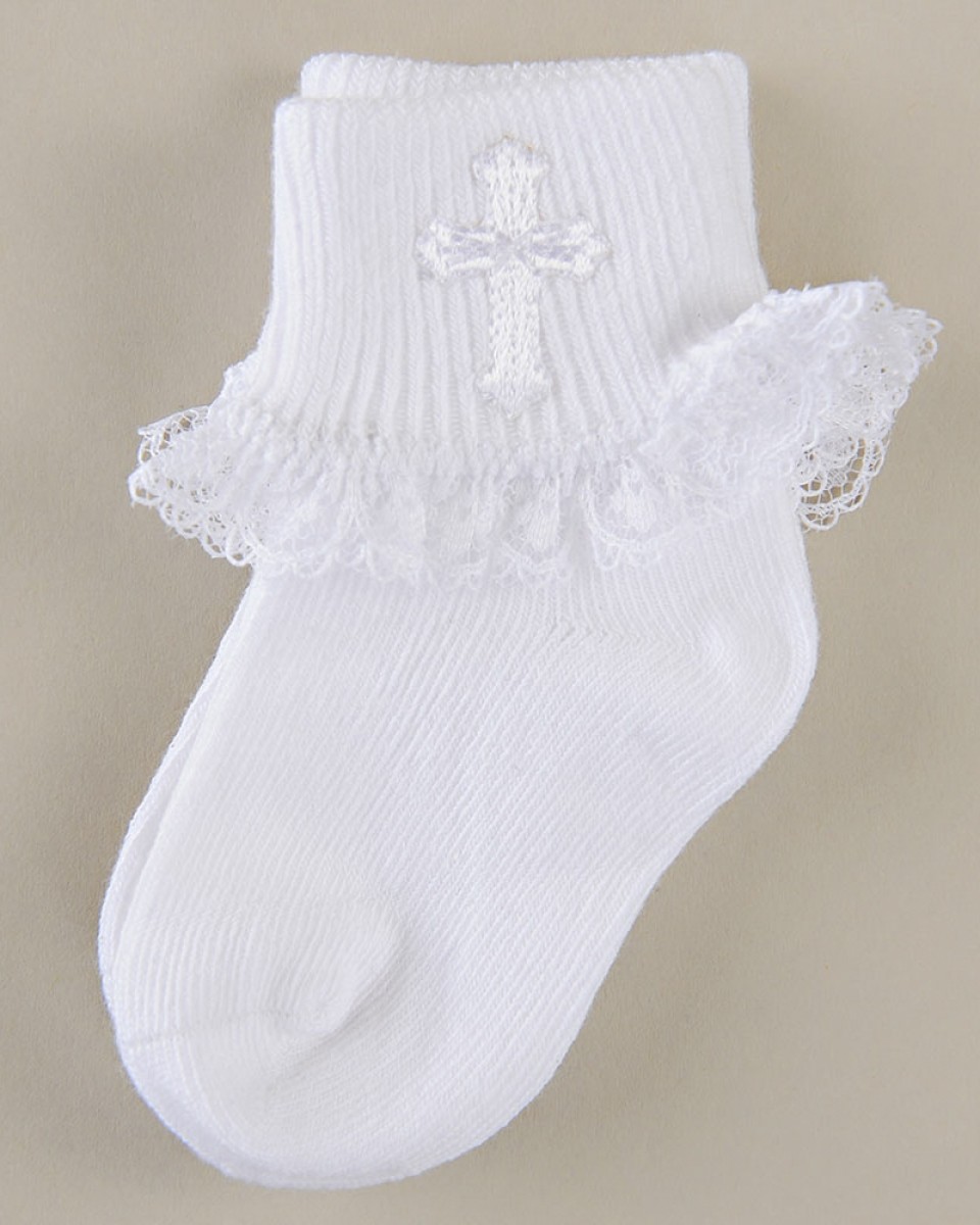 white ruffle socks baby