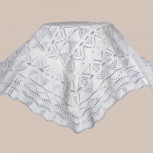 White Knit Baby Christening Shawl - One Small Child