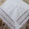 Girls Cotton Batiste Blanket with Cluny Trim - One Small Child