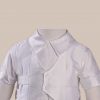Boys Silk Dupioni Vested Christening Baptism Coverall with Hat - One Small Child