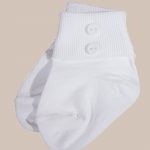 Boys White Anklet Socks with Buttons - One Small Child