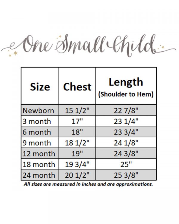 Sizing Information - One Small Child