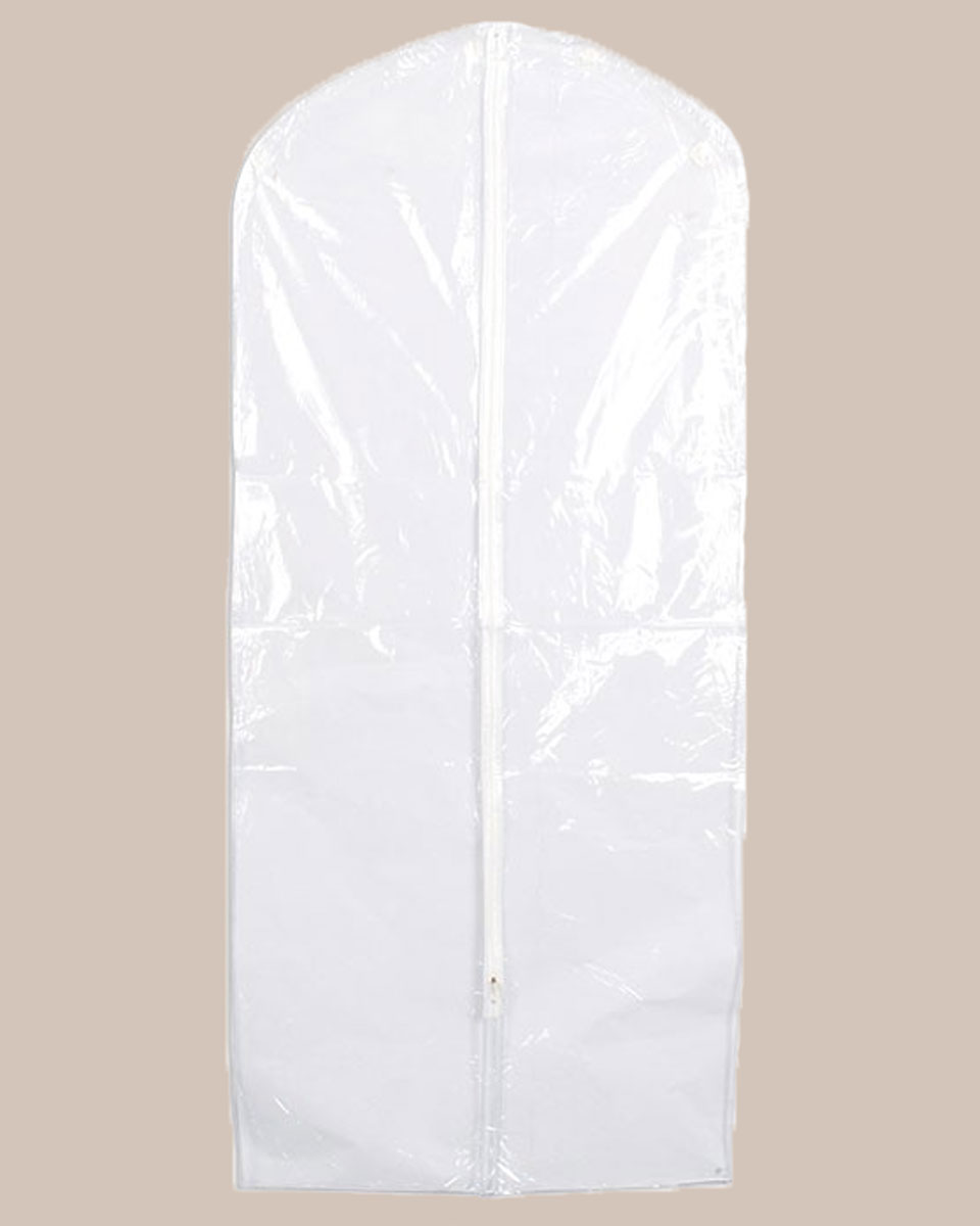 Clear/White Short Garment Storage Bag