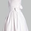 White Satin Communion Baptism White Satin Rhinestone Dress