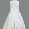 White Satin Communion Baptism White Satin Rhinestone Dress - Image 2